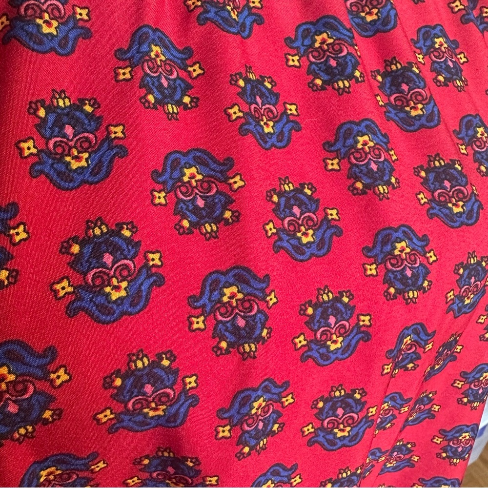 Off Shoulder Red Blue Boho Ruffle Maxi Dress Size Large - Picture 4 of 5